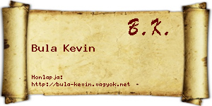 Bula Kevin névjegykártya